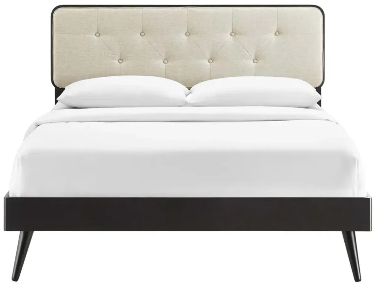 Bridgette King Wood Platform Bed With Splayed Legs