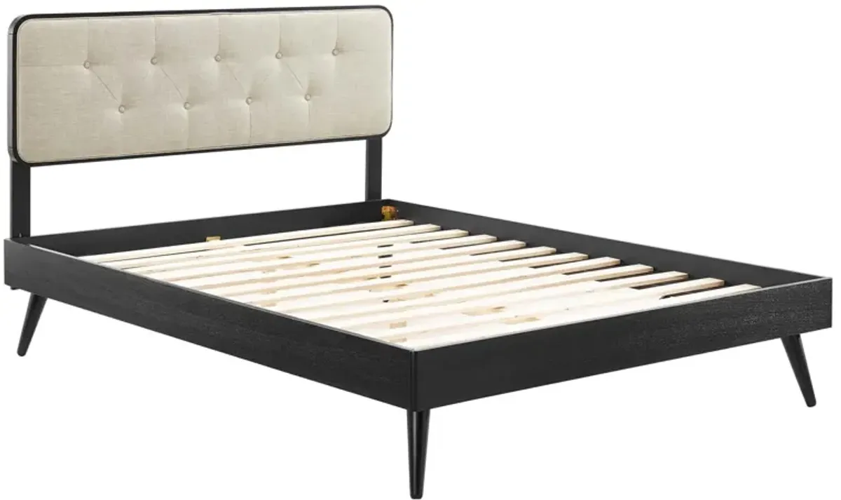 Bridgette King Wood Platform Bed With Splayed Legs