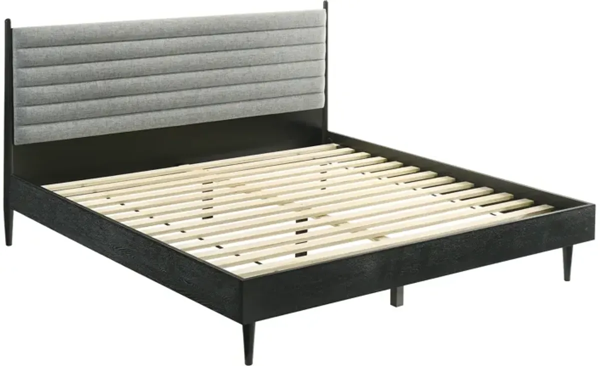 Artemio King Platform Wood Bed Frame in Black Finish