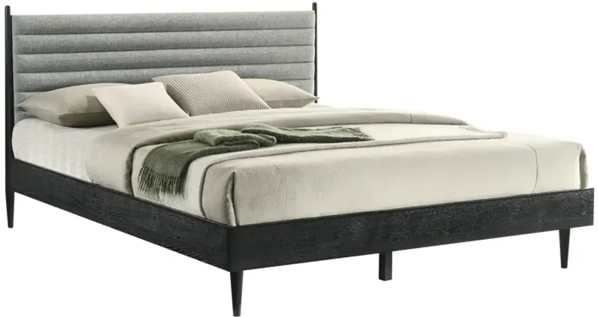 Artemio King Platform Wood Bed Frame in Black Finish