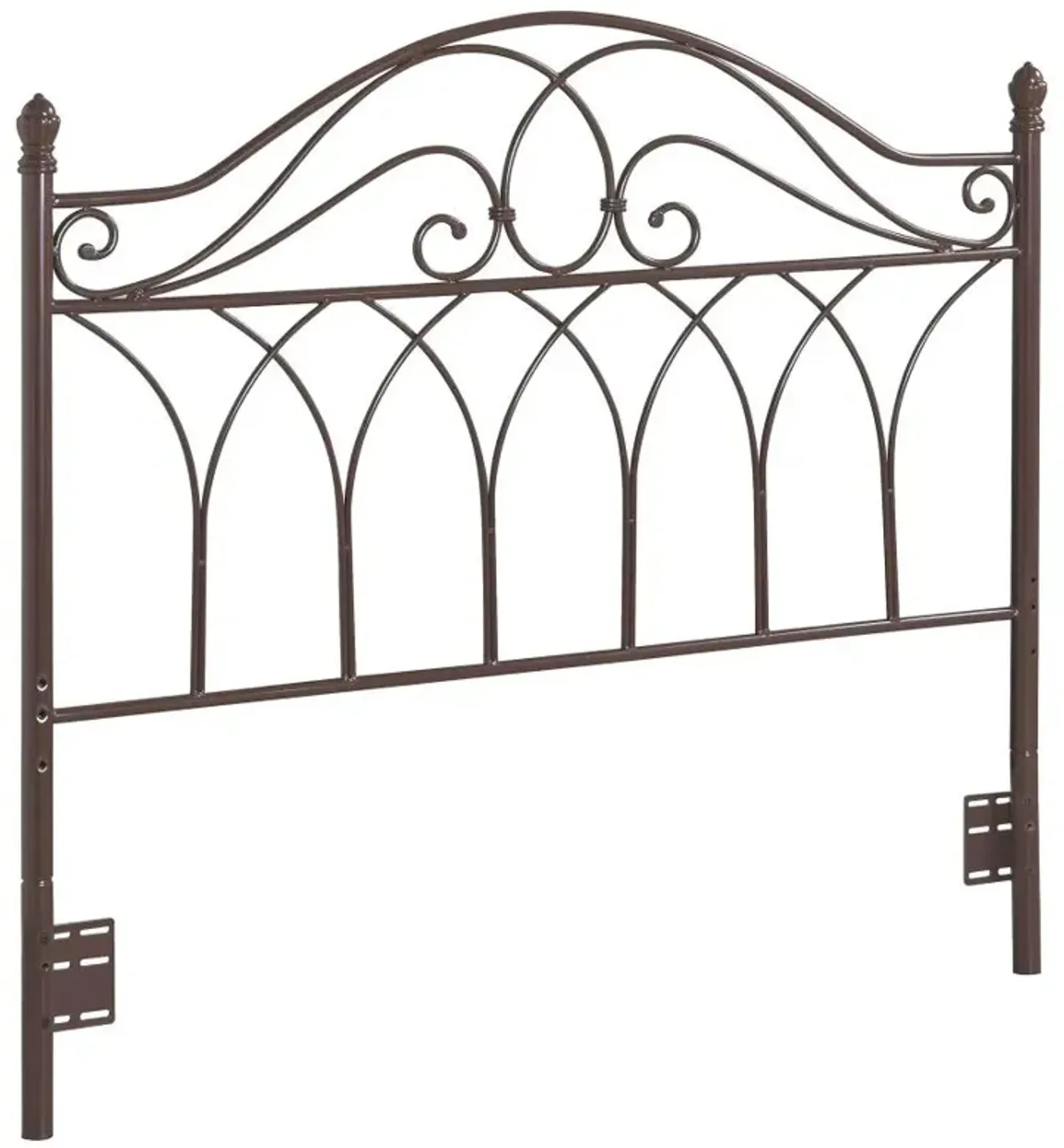 Zola Queen / Full Metal Scroll Headboard Brown