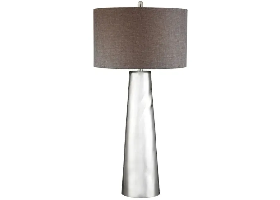 Tapered Cylinder 37.5" High 1-Light Table Lamp - Silver Mercury