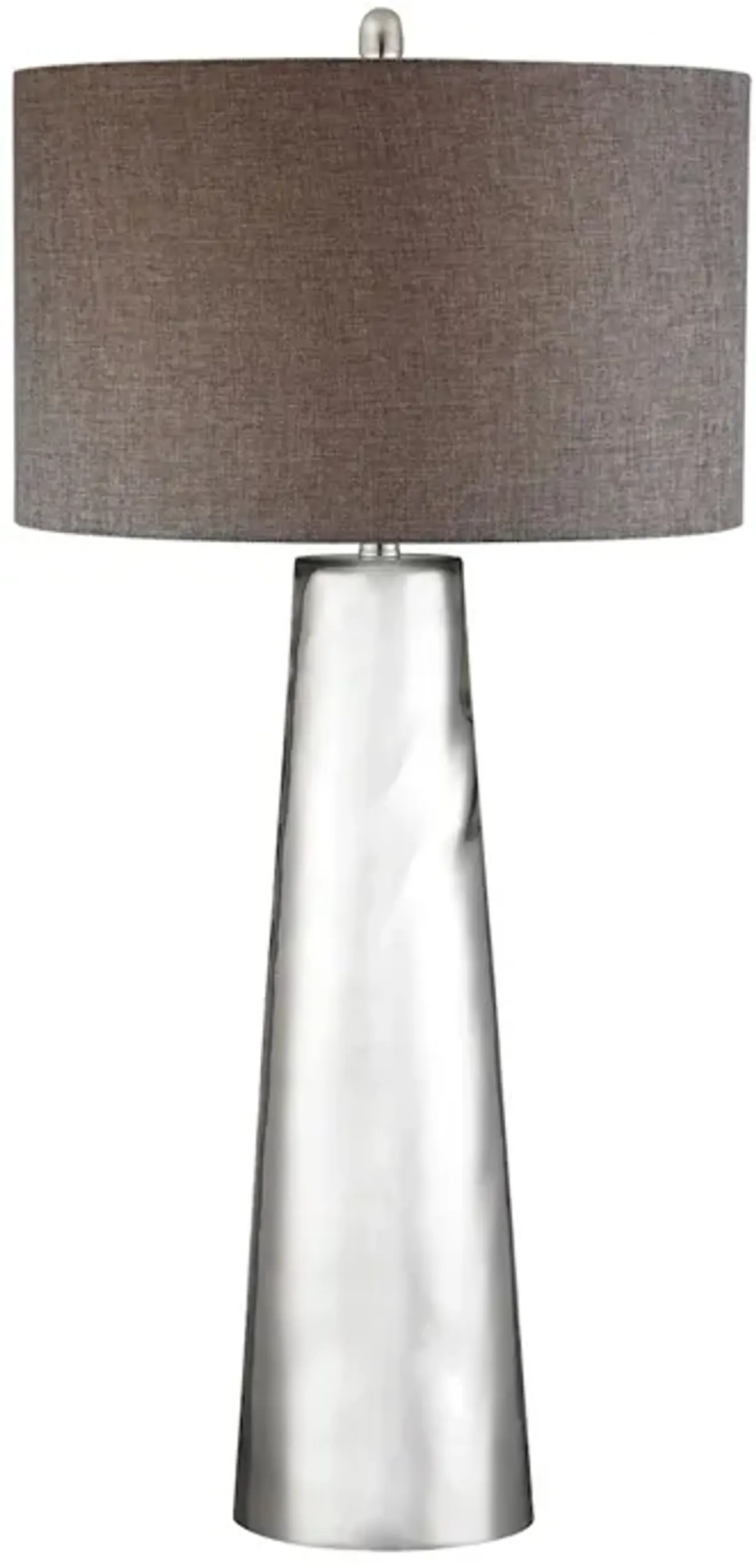 Tapered Cylinder 37.5" High 1-Light Table Lamp - Silver Mercury