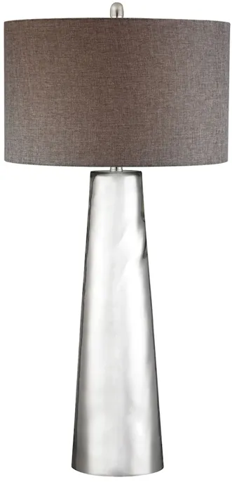 Tapered Cylinder 37.5" High 1-Light Table Lamp - Silver Mercury