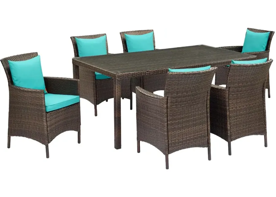 Conduit 7 Piece Outdoor Patio Wicker Rattan Dining Set