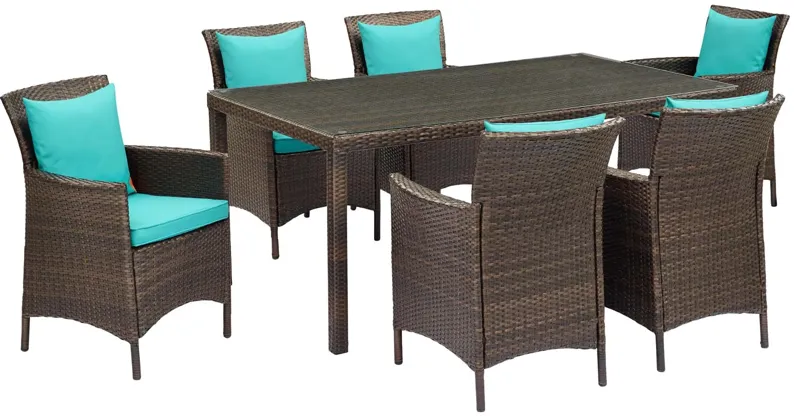 Conduit 7 Piece Outdoor Patio Wicker Rattan Dining Set