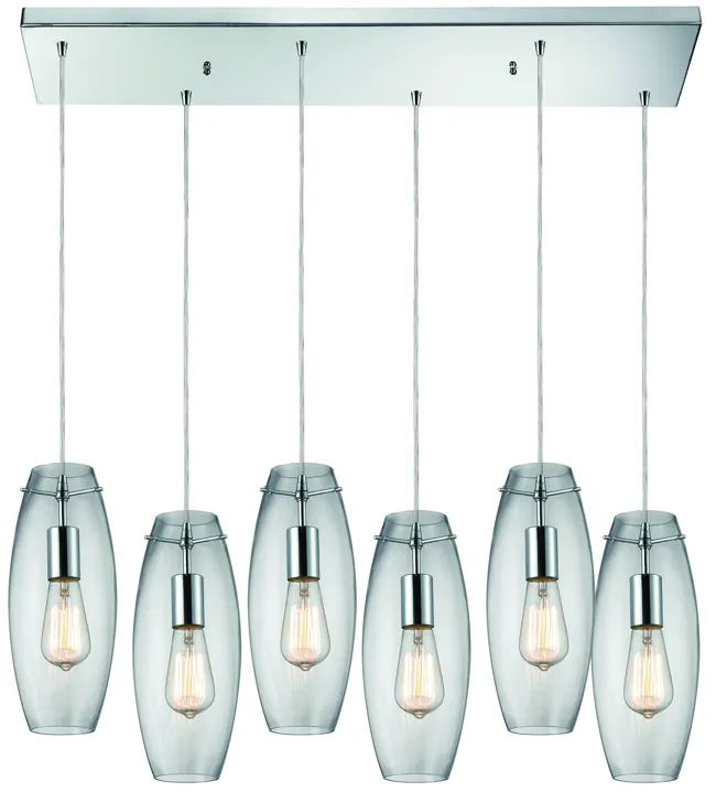 Menlow Park 9" Wide 6-Light Multi Pendant - Polished Chrome