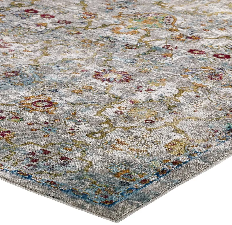 Success Manuka Distressed Vintage Floral Lattice 8x10 Area Rug