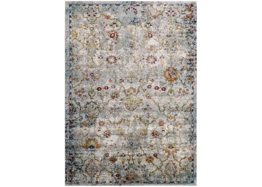 Success Manuka Distressed Vintage Floral Lattice 8x10 Area Rug