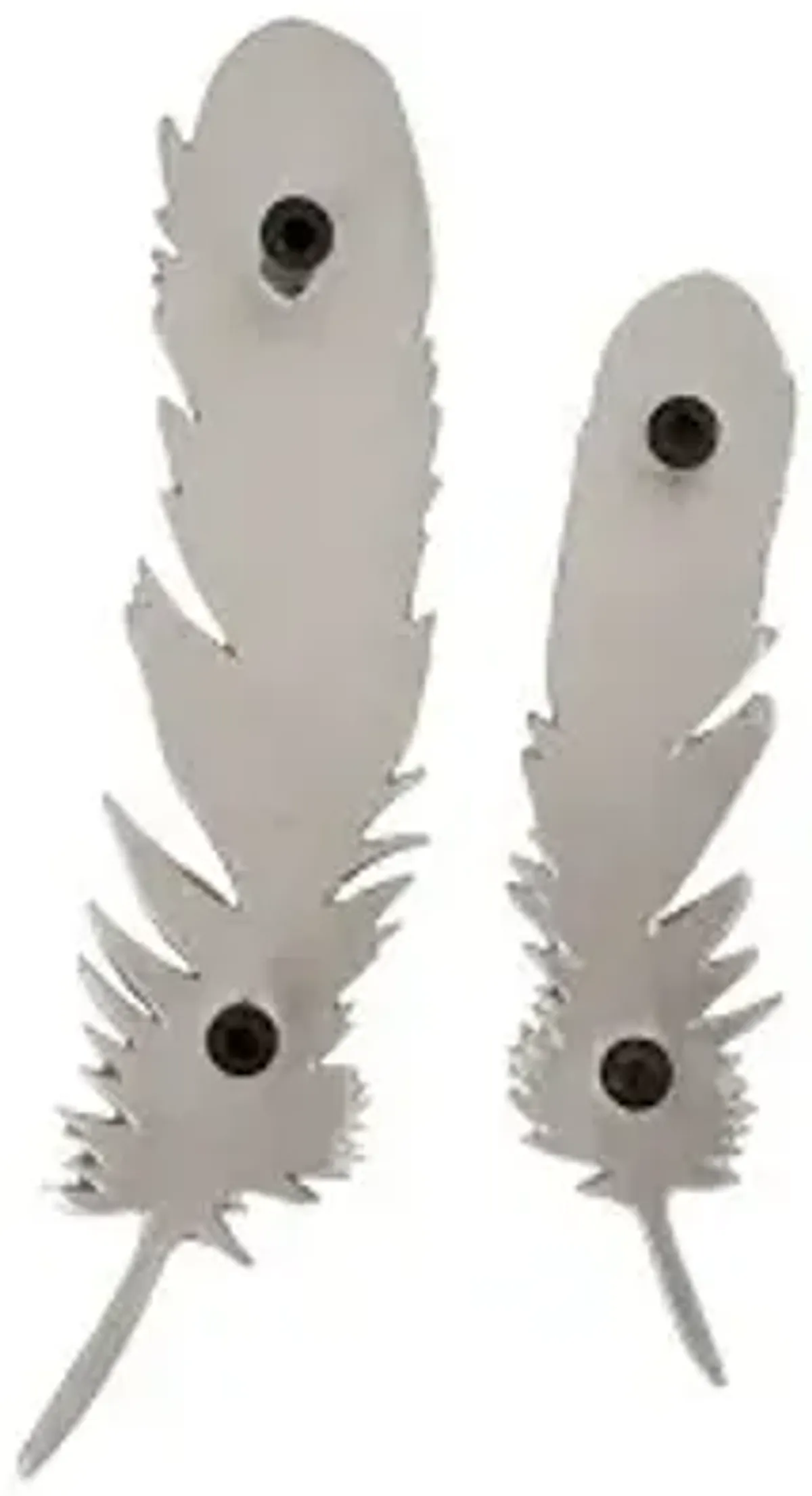 feathers wall art, small, silver leaf, set of 2