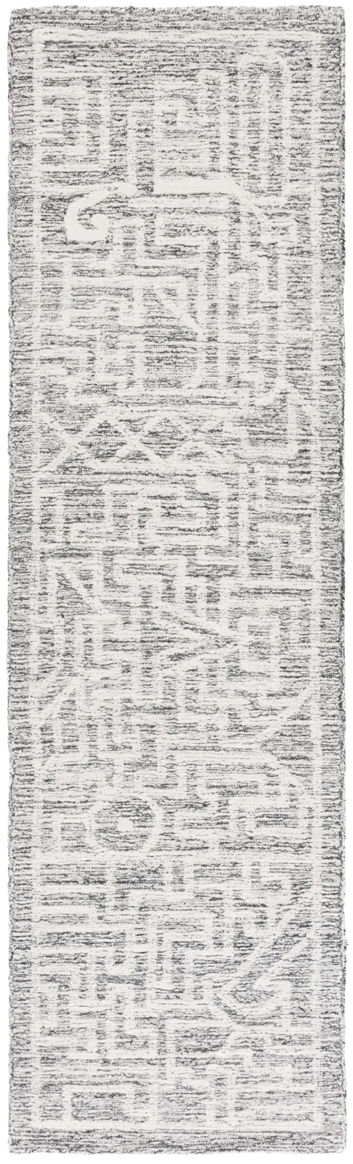 ABSTRACT 462 CHARCOAL  2'-3' x 8' Runner Rug