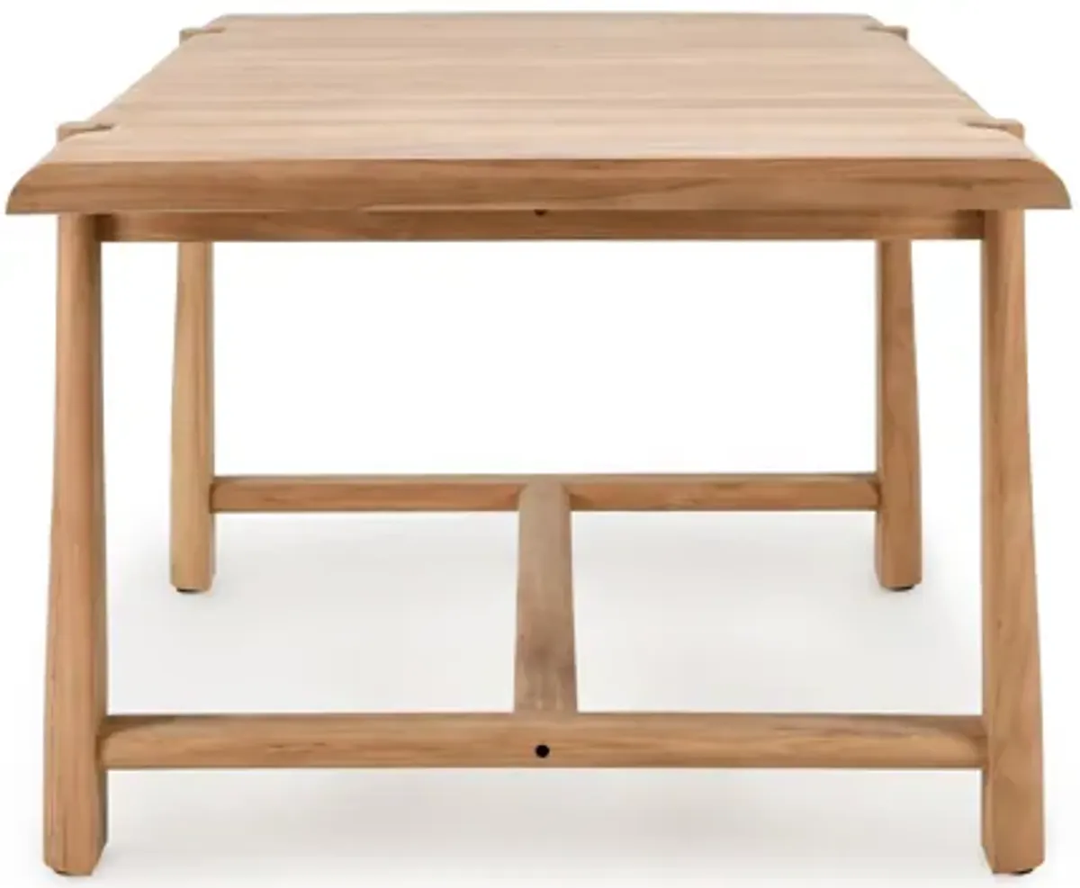 Aston 94" Teak Wood Outdoor Dining Table in Natural Tone