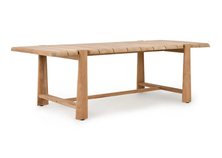 Aston 94" Teak Wood Outdoor Dining Table in Natural Tone