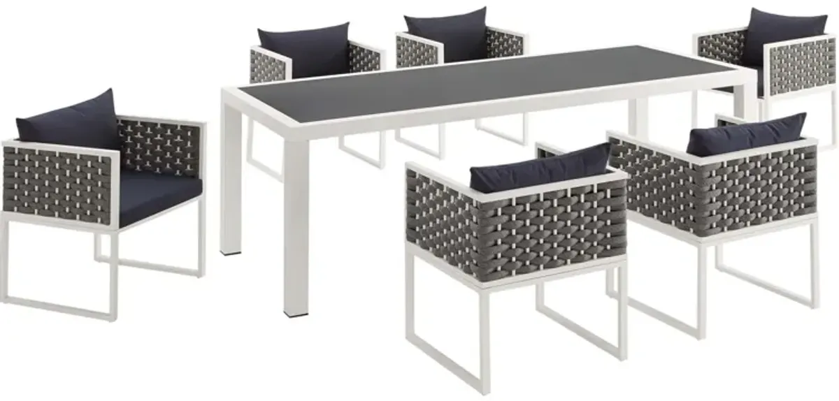 Stance 7 Piece Outdoor Patio Aluminum Dining Set