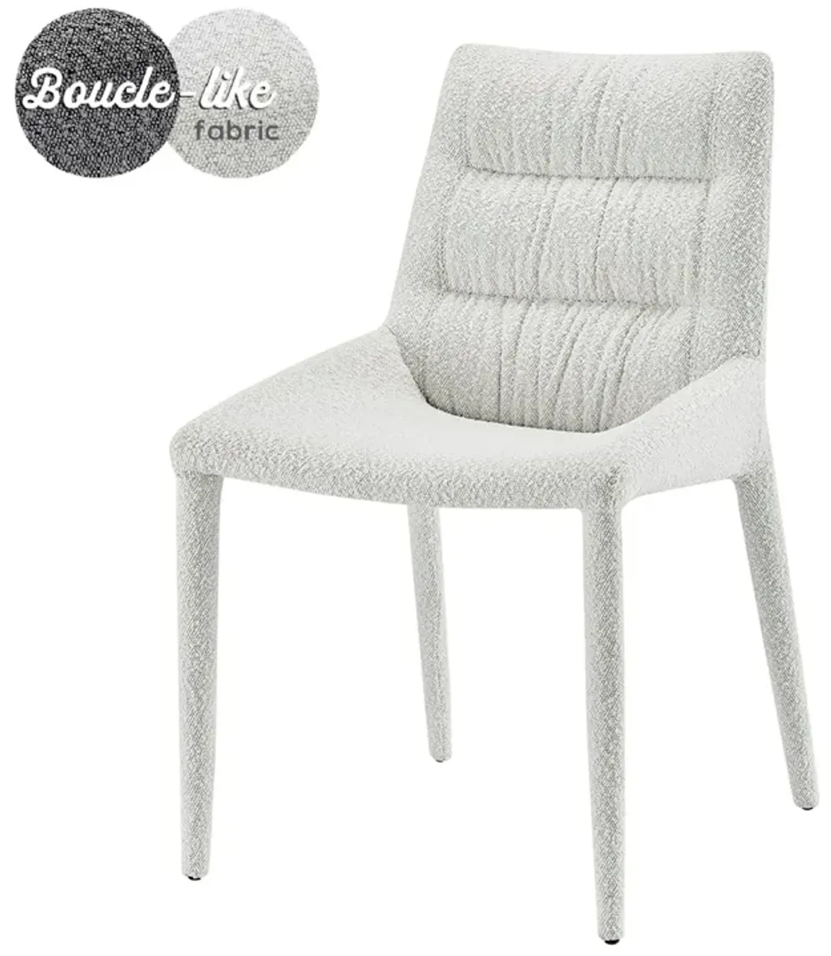 Kelsey Fabric Dining Side Chair, Boucle Beige  - Set of 2