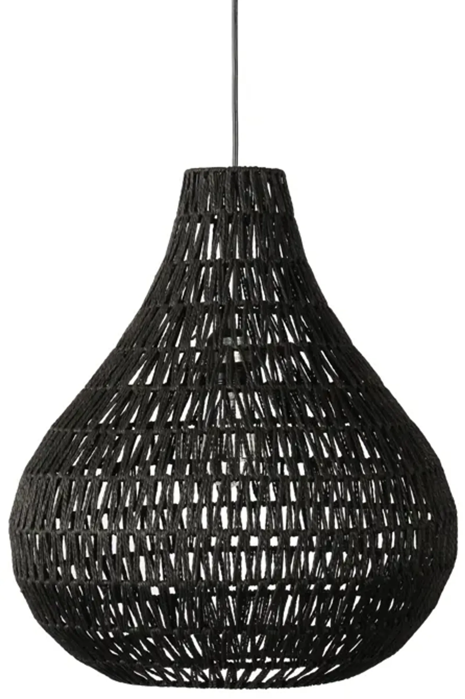 Quaid 1-Light Woven Black Pendant By Kosas Home