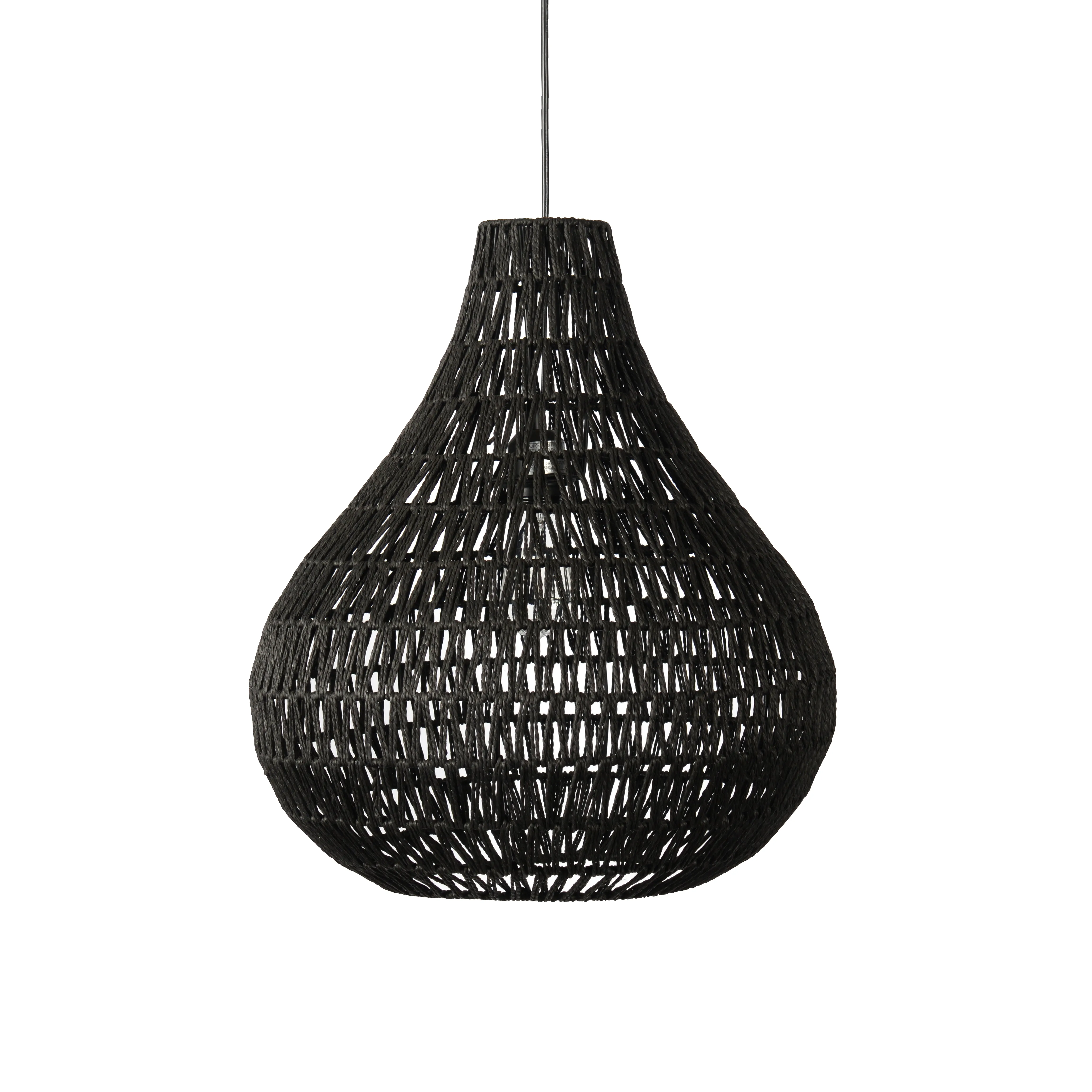 Quaid 1-Light Woven Black Pendant By Kosas Home