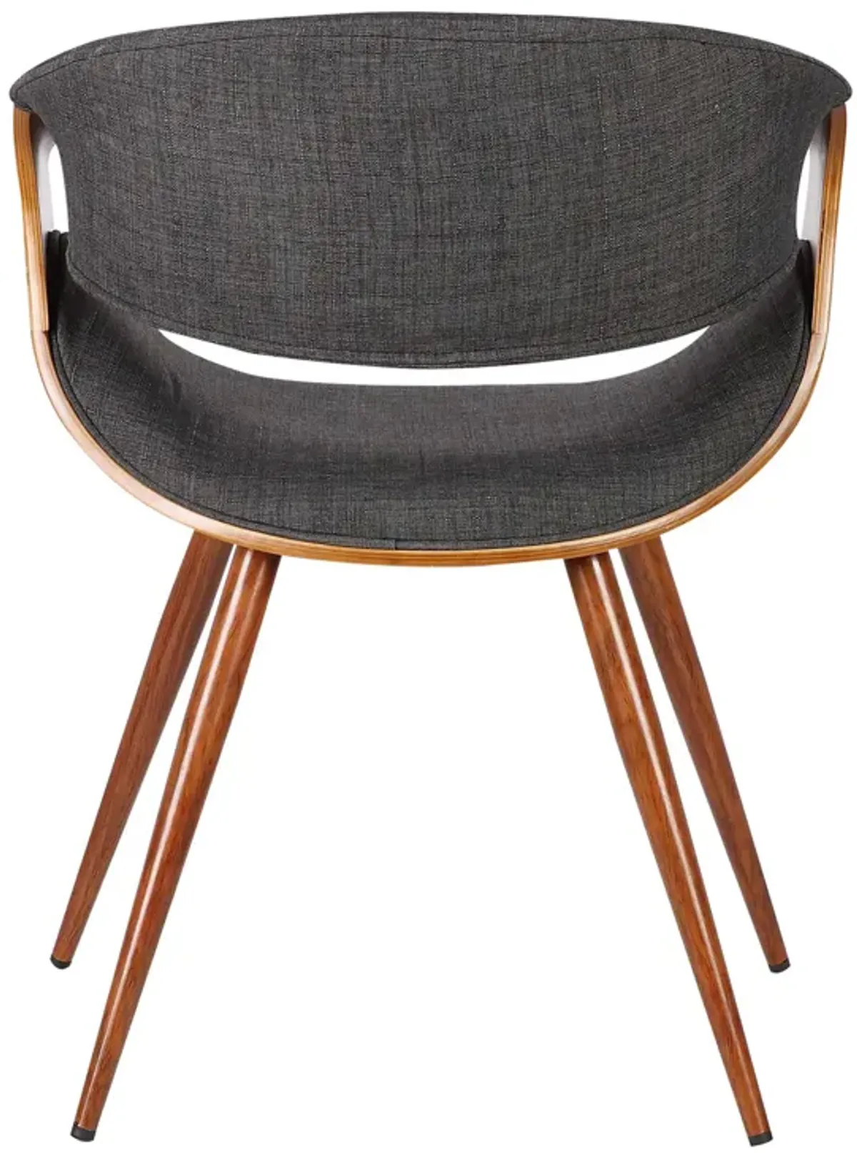 Butterfly Mid-Century Dining Chair in Walnut Finish and Charcoal Fabric