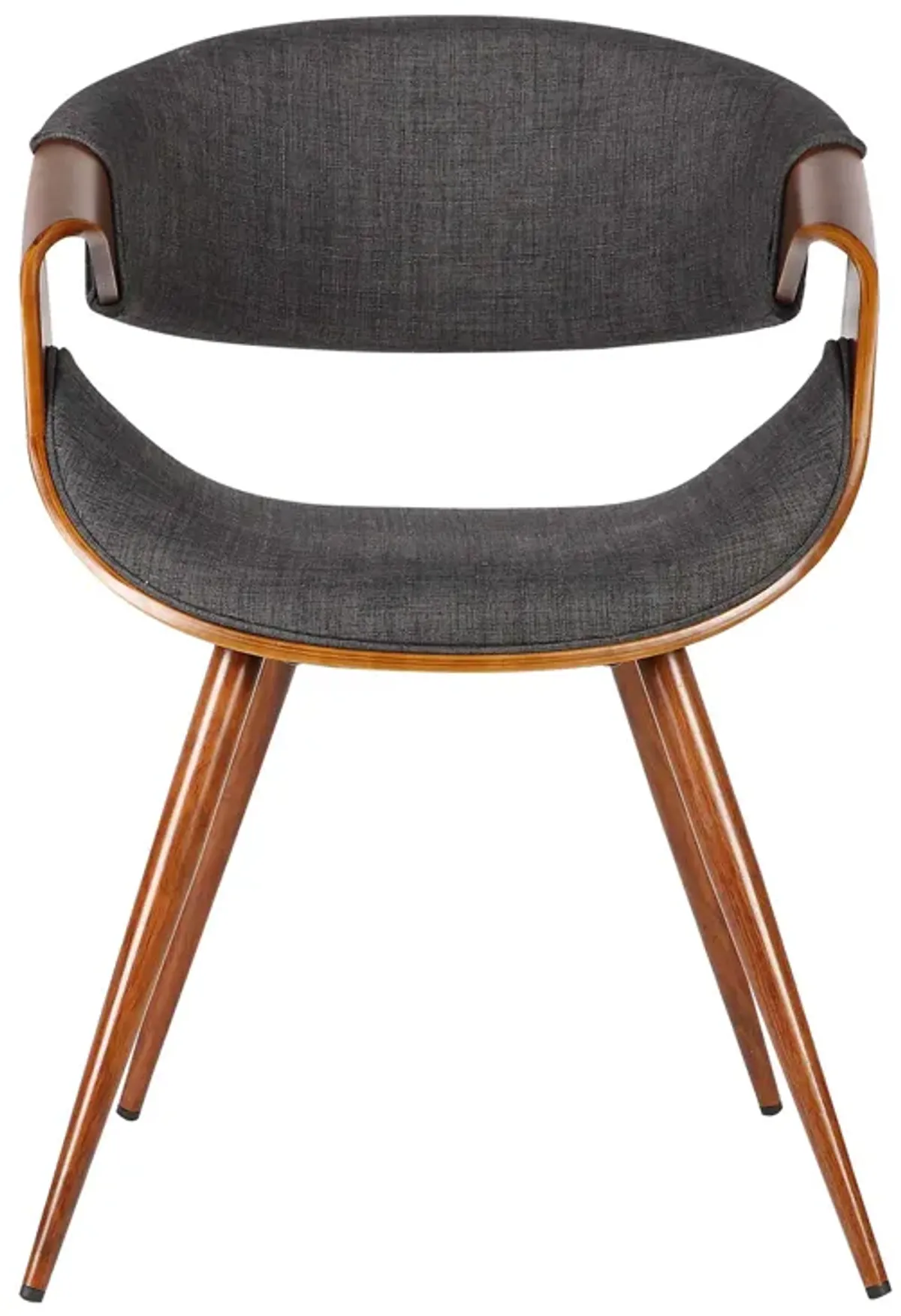 Butterfly Mid-Century Dining Chair in Walnut Finish and Charcoal Fabric