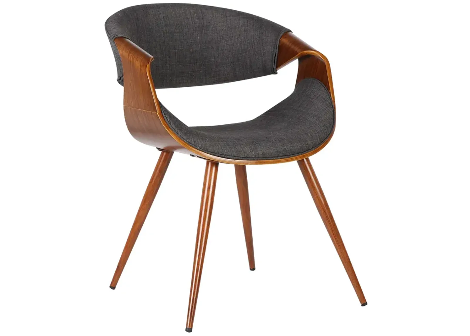 Butterfly Mid-Century Dining Chair in Walnut Finish and Charcoal Fabric