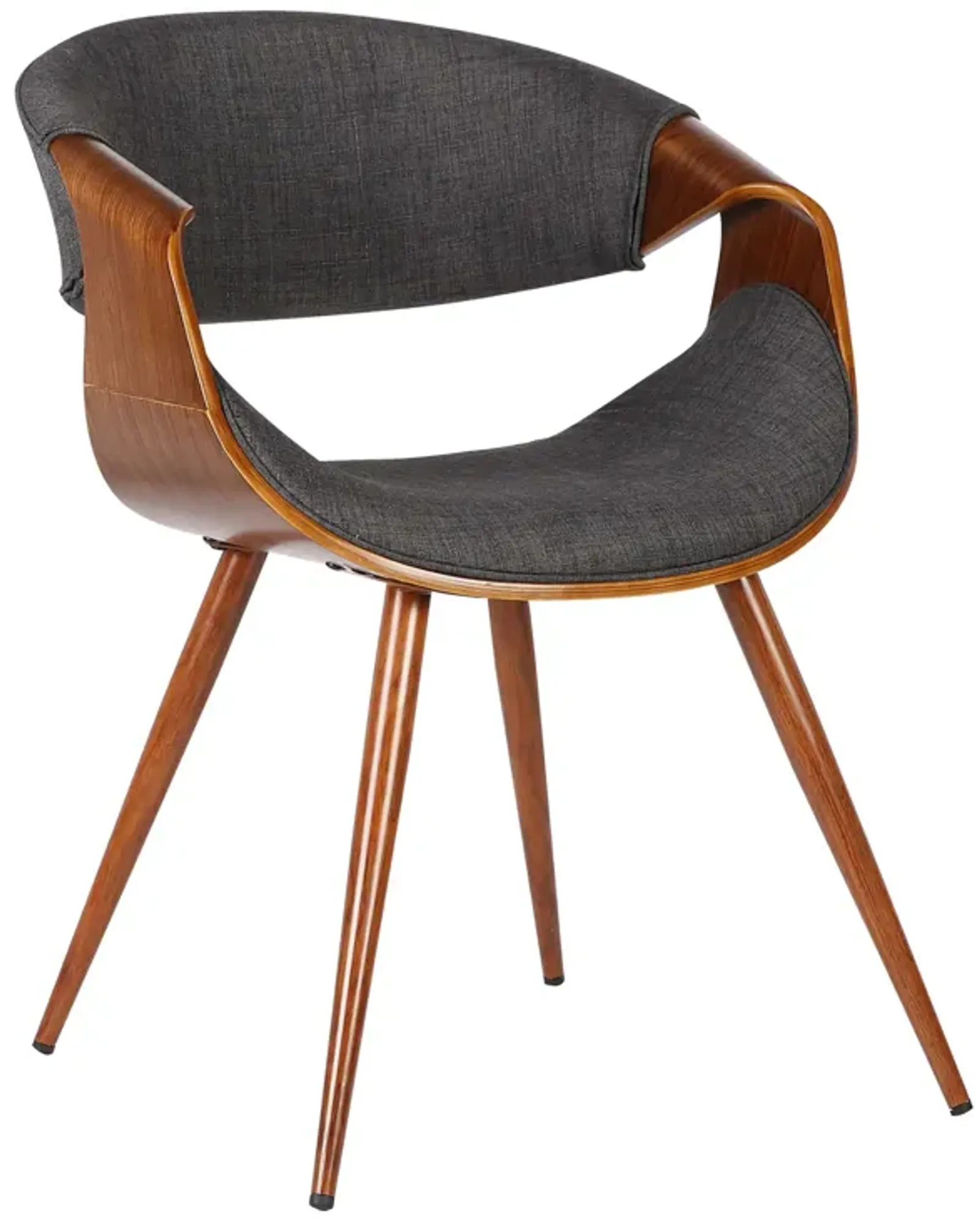 Butterfly Mid-Century Dining Chair in Walnut Finish and Charcoal Fabric