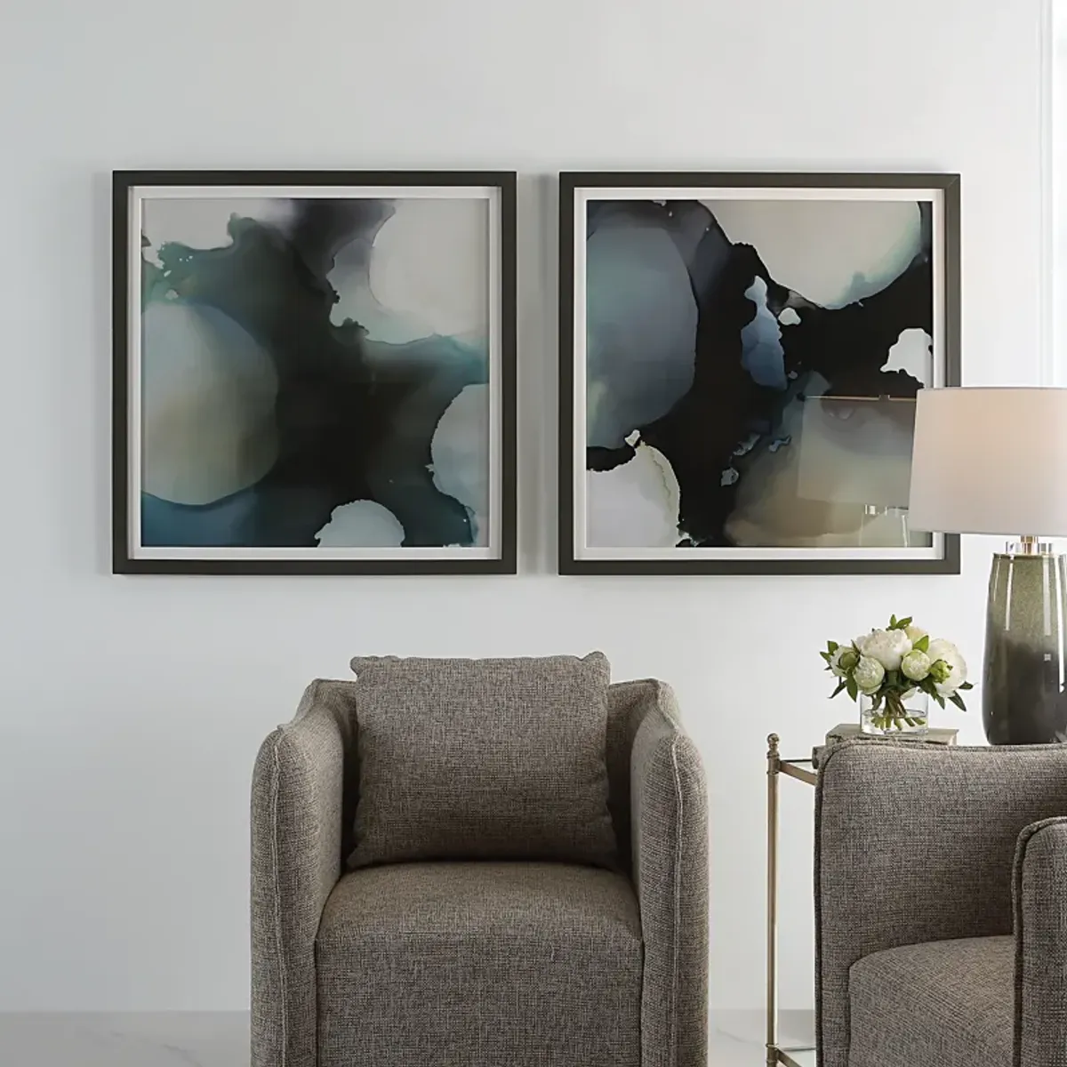 Telescopic Abstract Framed Prints, Set/2