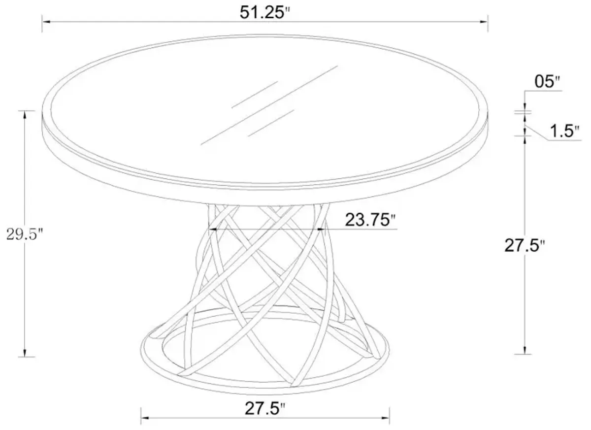 Irene 5-piece Round Glass Top Dining Set White and Chrome