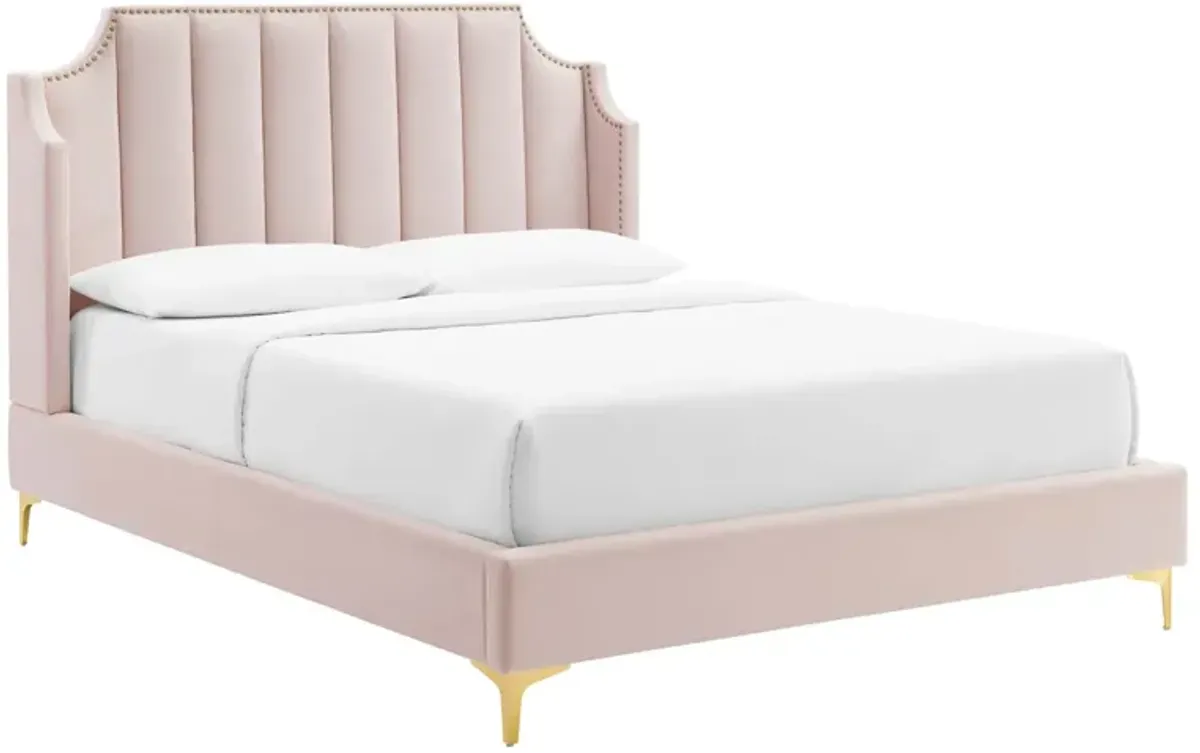 Daniella Performance Velvet Queen Platform Bed