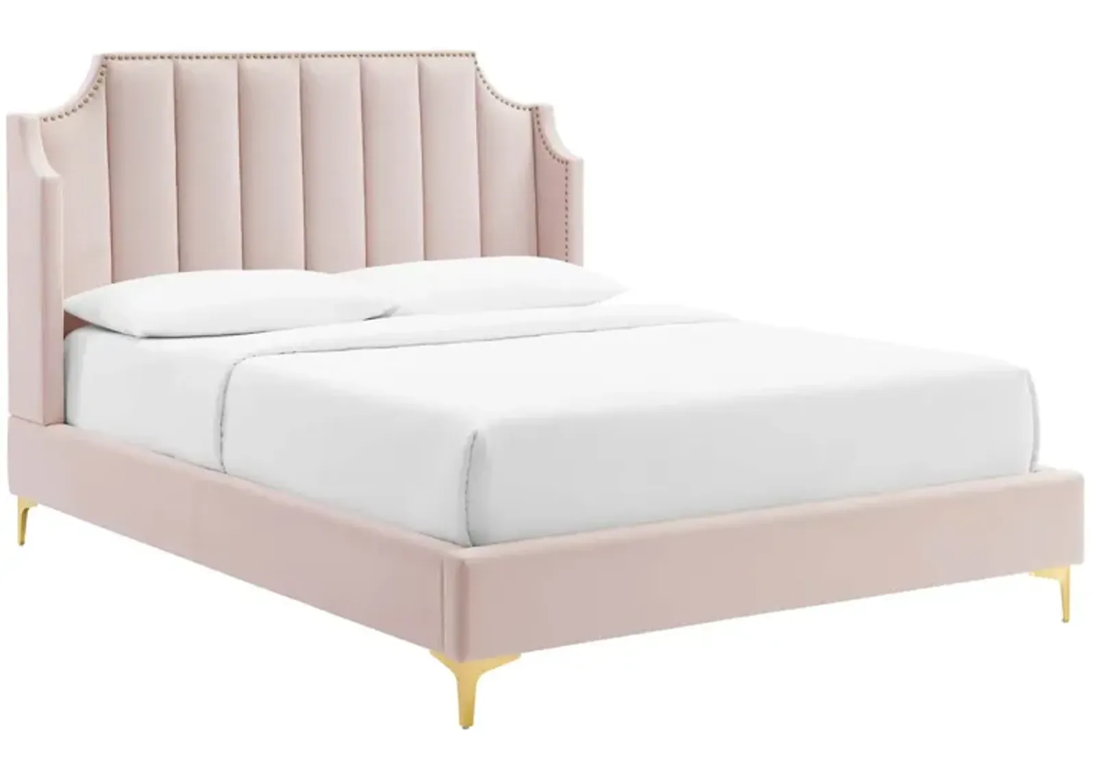 Daniella Performance Velvet Queen Platform Bed