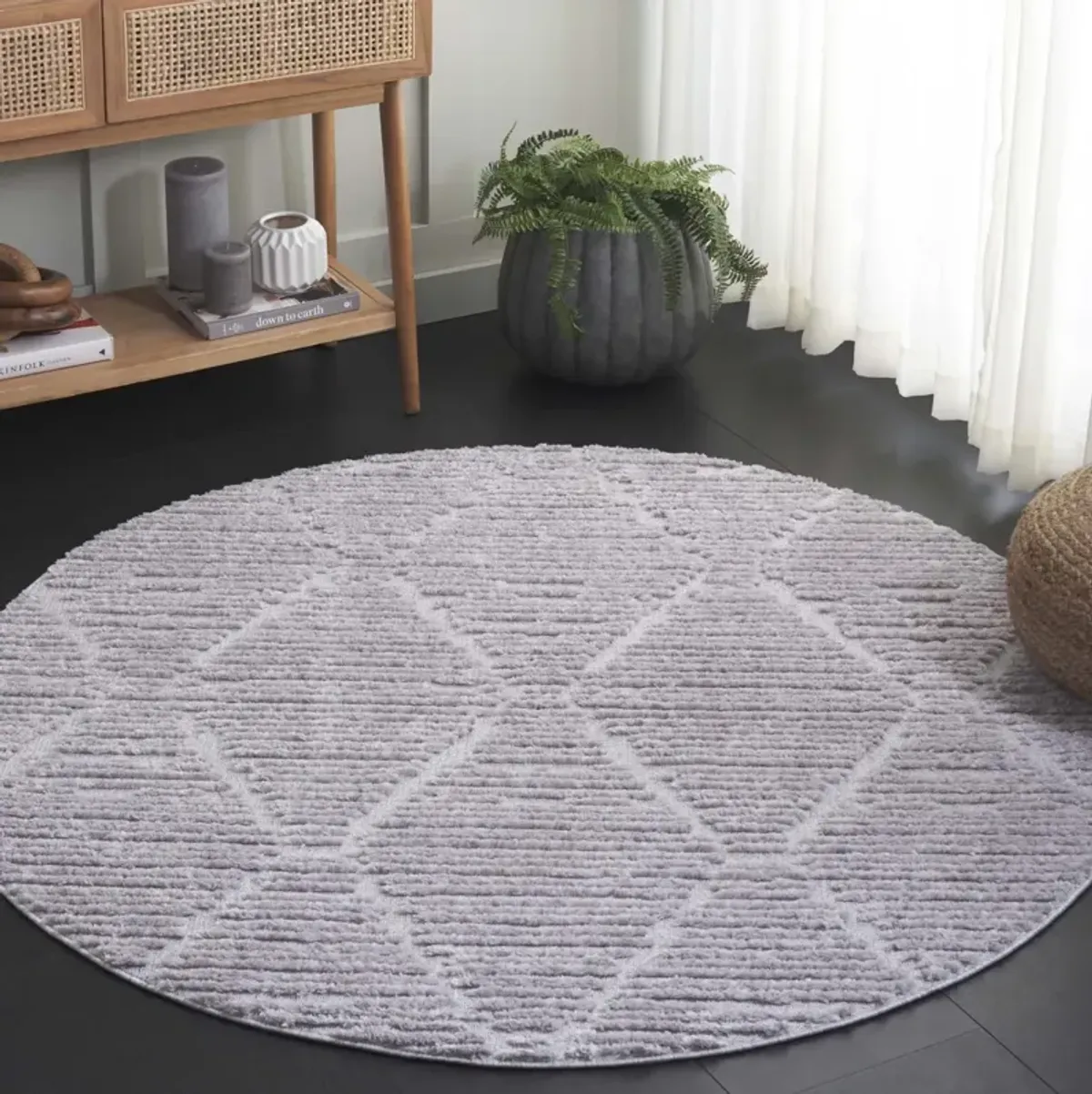 MARRAKESH 517 GREY 3' x 3' Round Round Rug