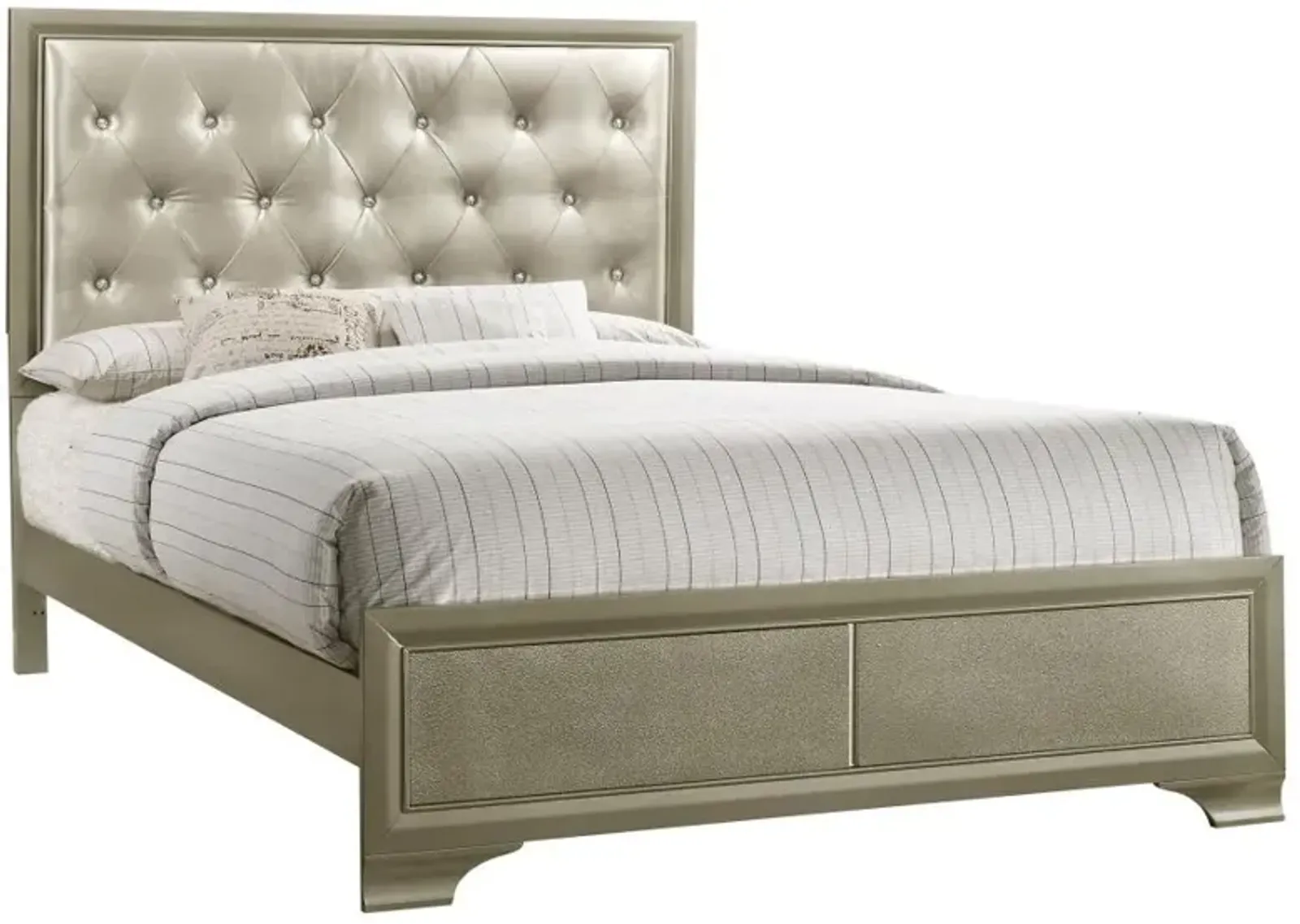 Beaumont Upholstered Eastern King Bed Champagne