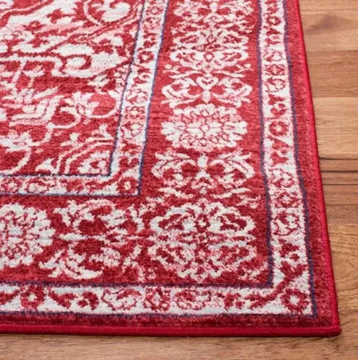 Brentwood 832 Red / Ivory 3' X 5' Small Rectangle Powerloomed Rug