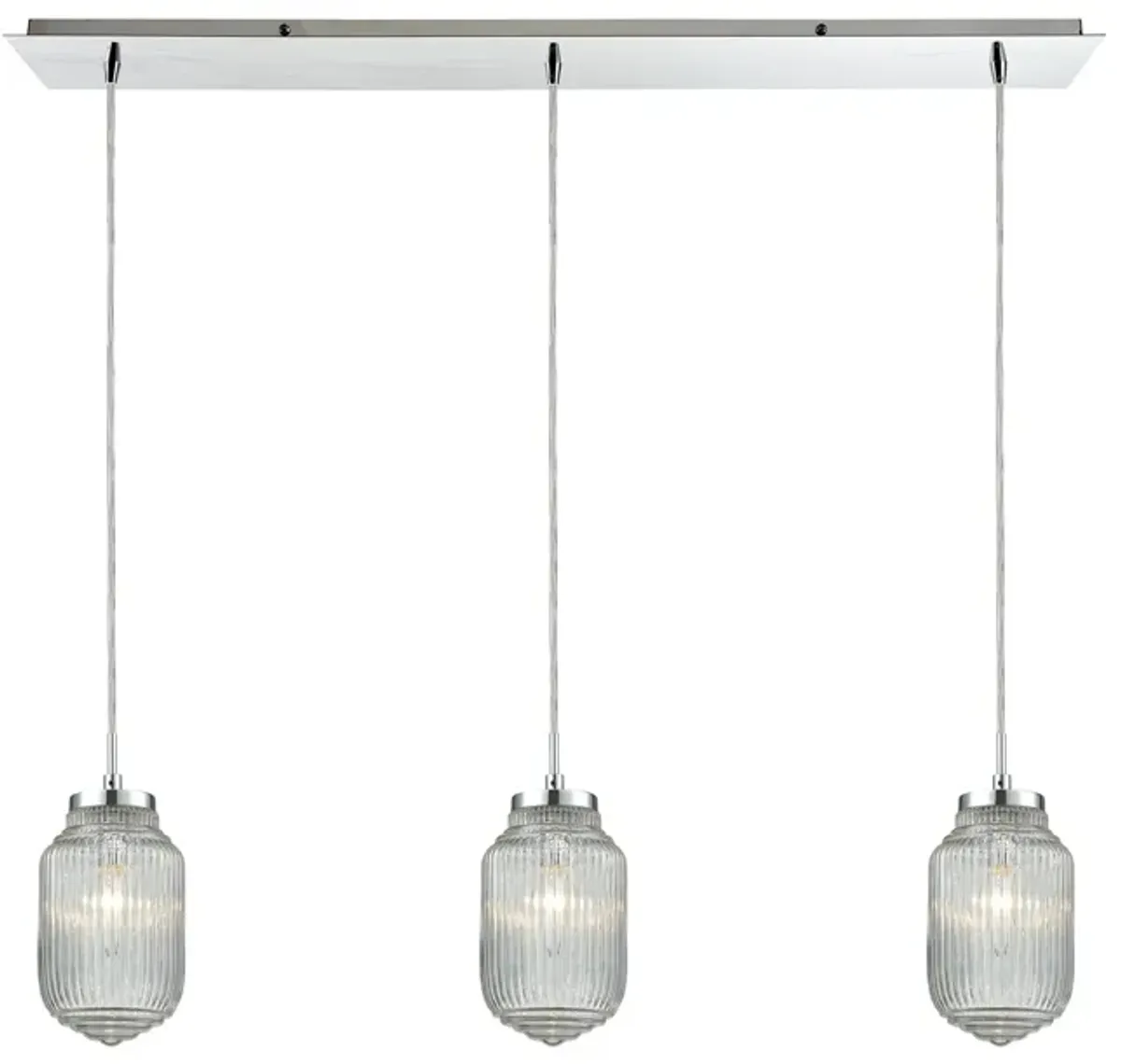 Dubois 10" Wide 3-Light Mini Pendant - Polished Chrome