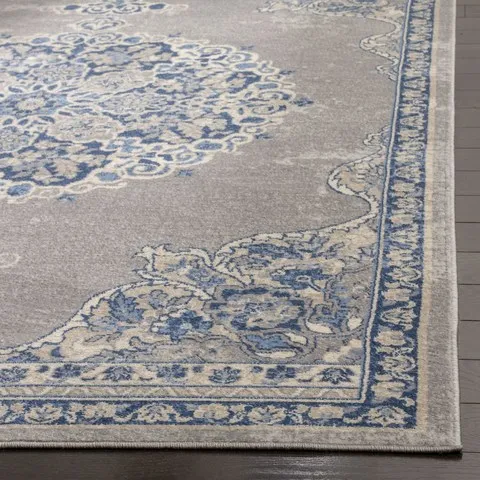 Brentwood 867 Light Grey / Blue 10' X 13' Oversized Rectangle Powerloomed Rug