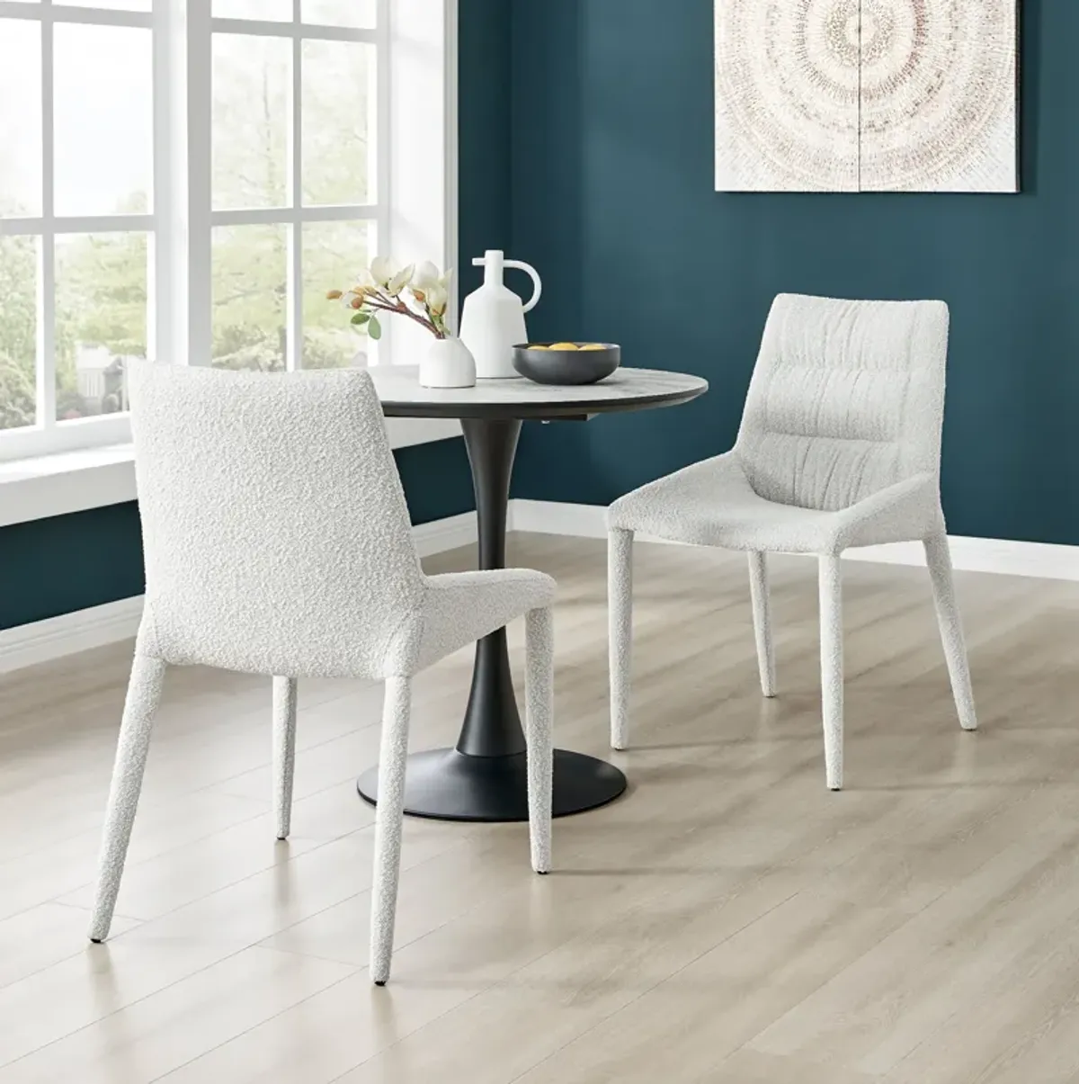 Kelsey Fabric Dining Side Chair, Boucle Beige 