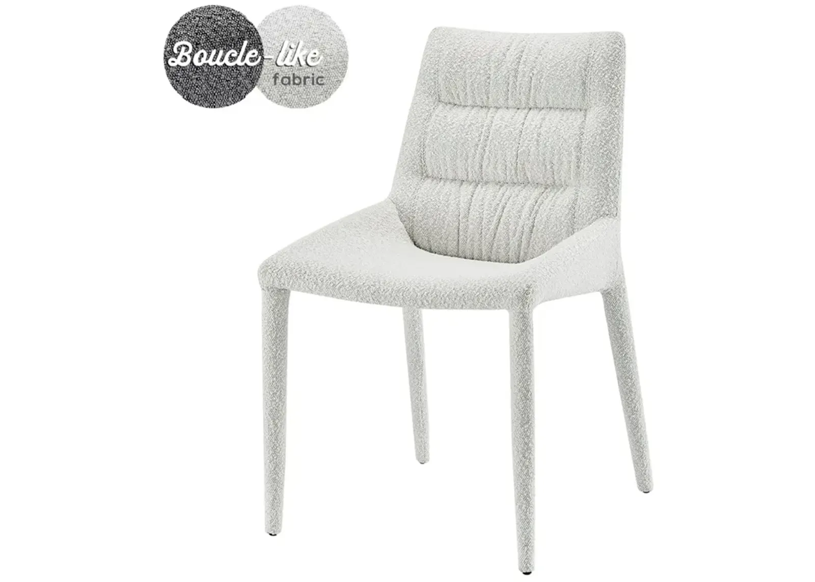 Kelsey Fabric Dining Side Chair, Boucle Beige 