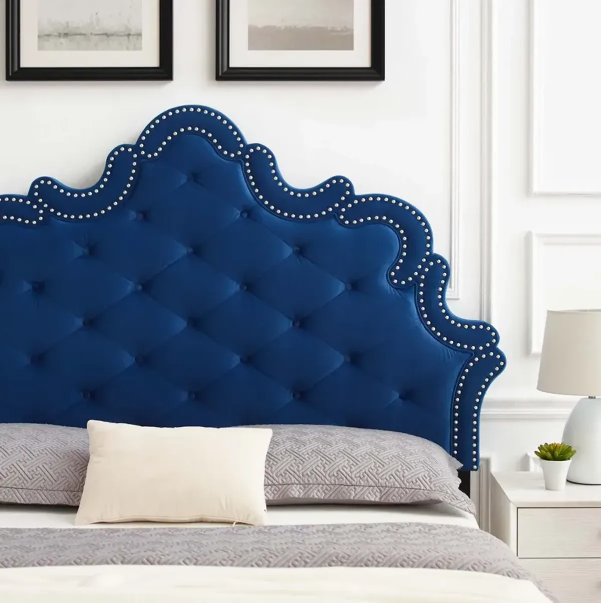 Arabella Button-Tufted Performance Velvet King/California King Headboard