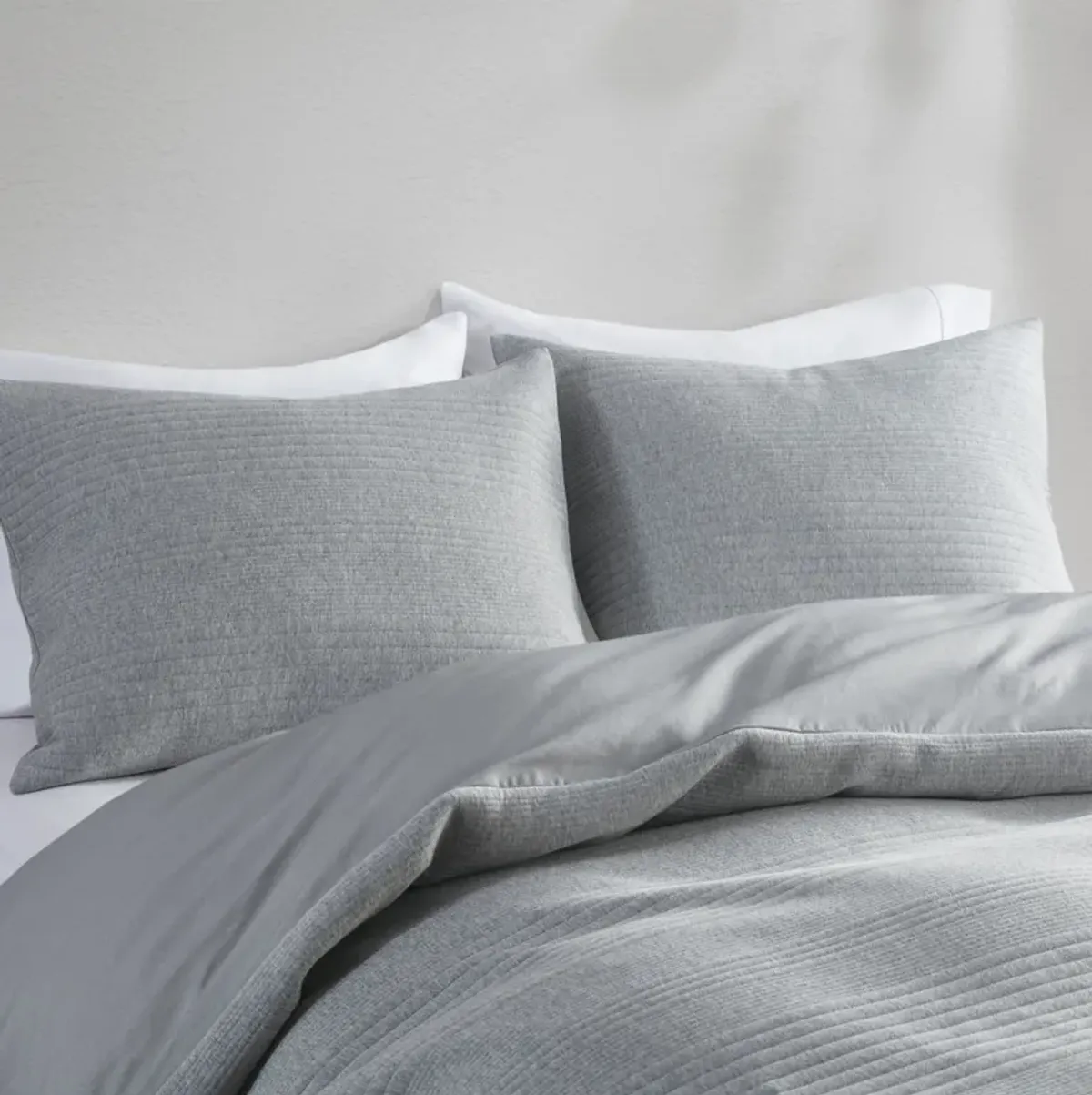 Croscill Casual Ellis Heathered Gray 3 Piece Duvet Set