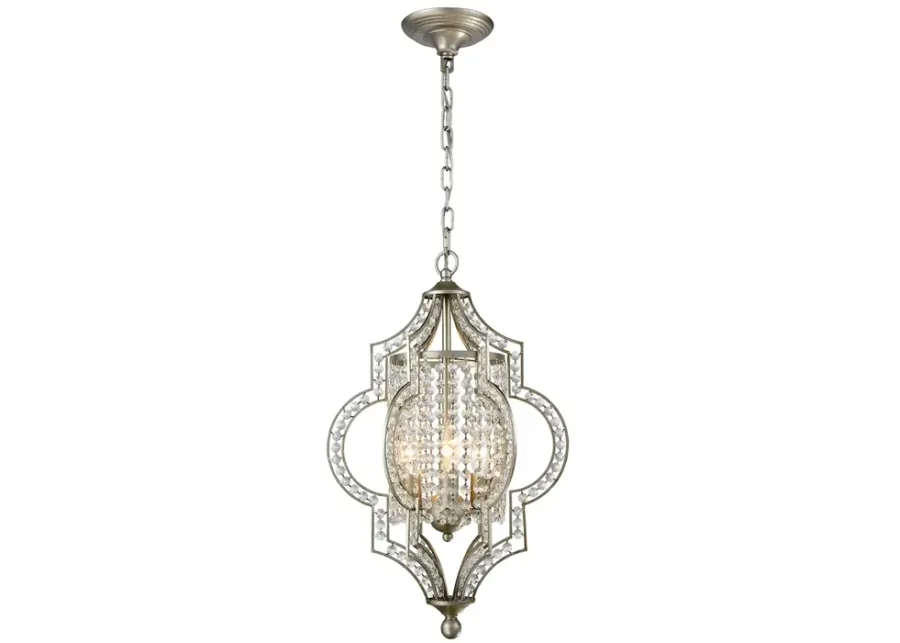 Gabrielle 14" Wide 3-Light Chandelier - Aged Silver