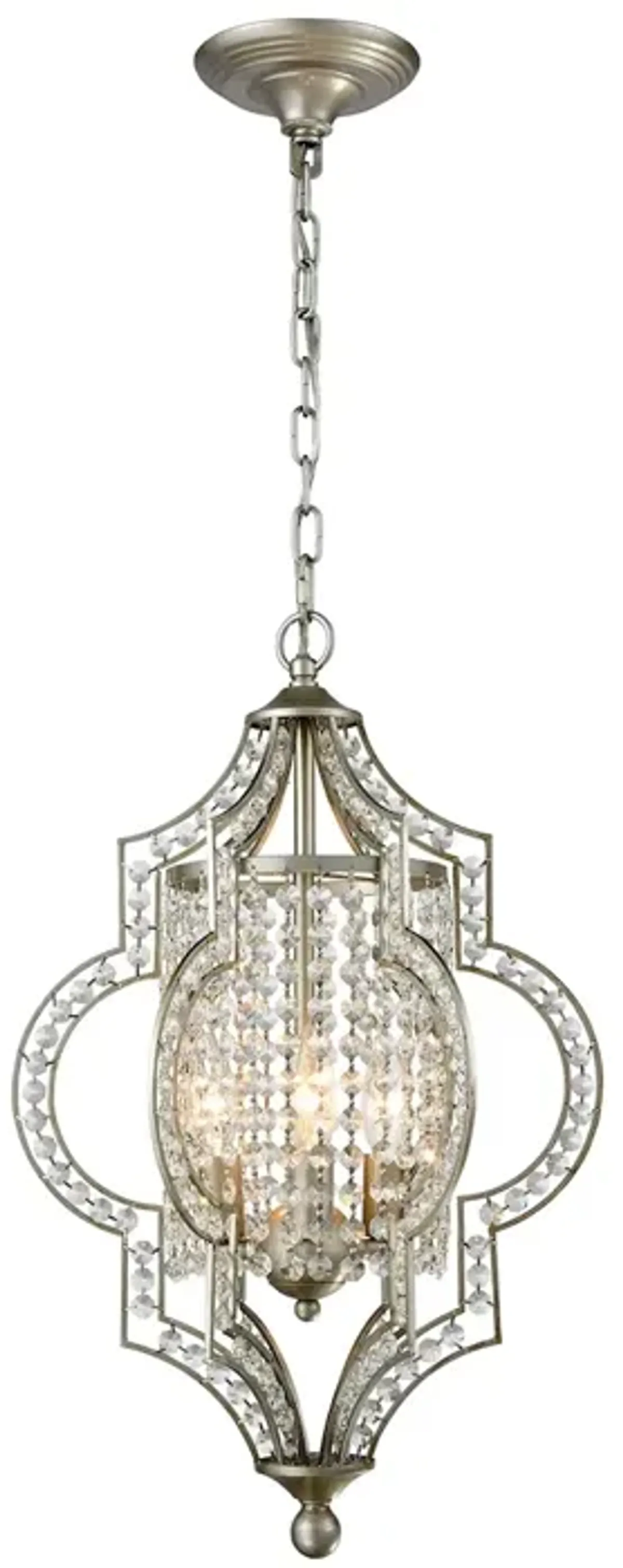 Gabrielle 14" Wide 3-Light Chandelier - Aged Silver