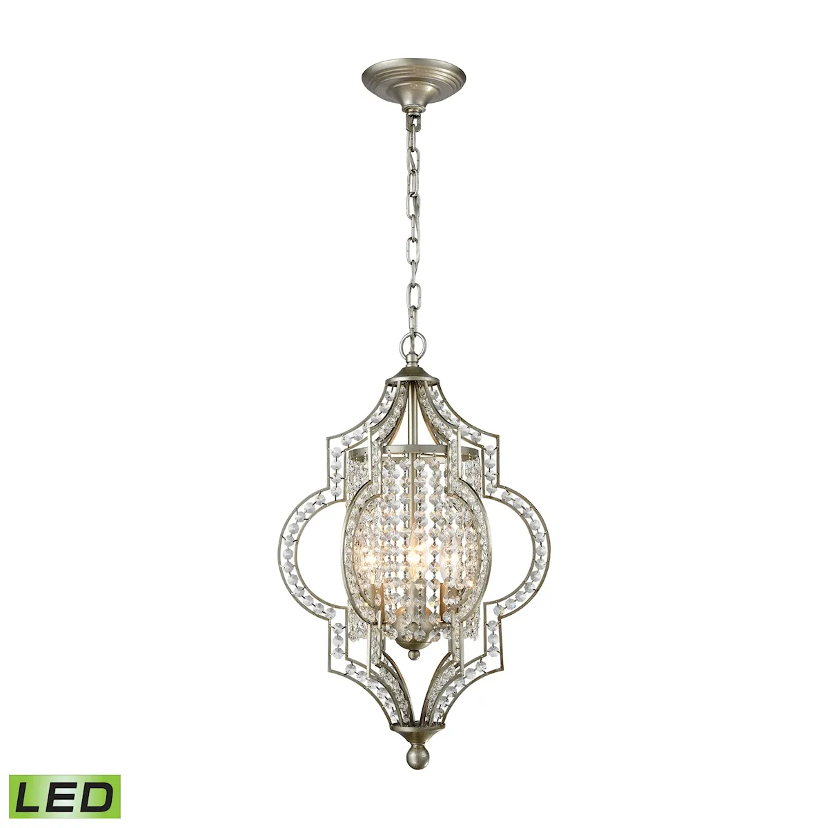 Gabrielle 14" Wide 3-Light Chandelier - Aged Silver