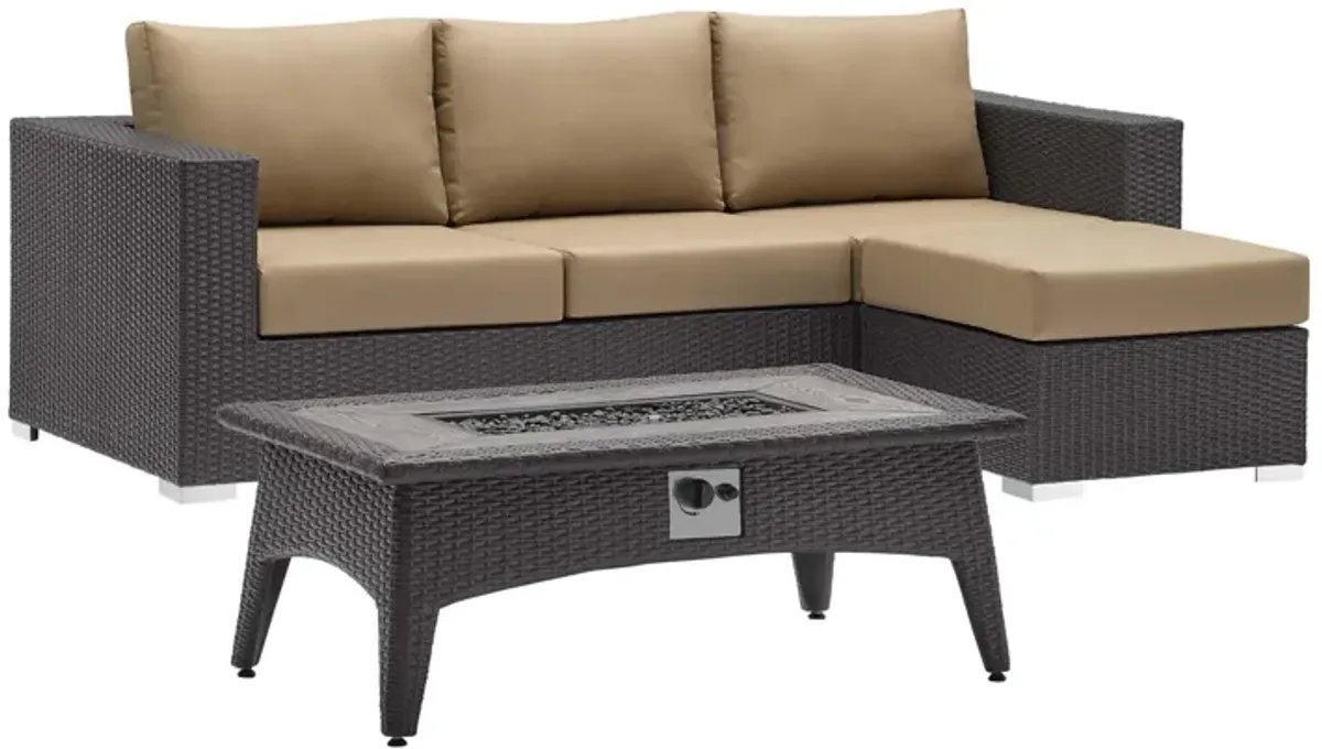 Convene 3 Piece Set Outdoor Patio with Fire Pit