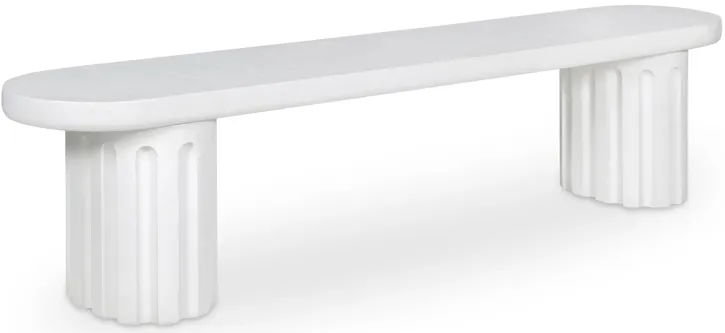 Eris Outdoor Dining Bench White