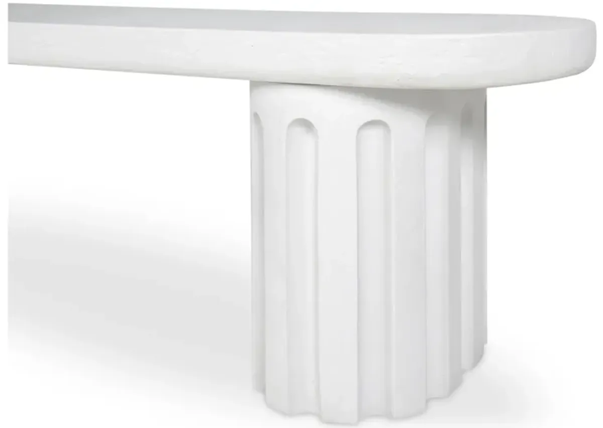 Eris Outdoor Dining Bench White