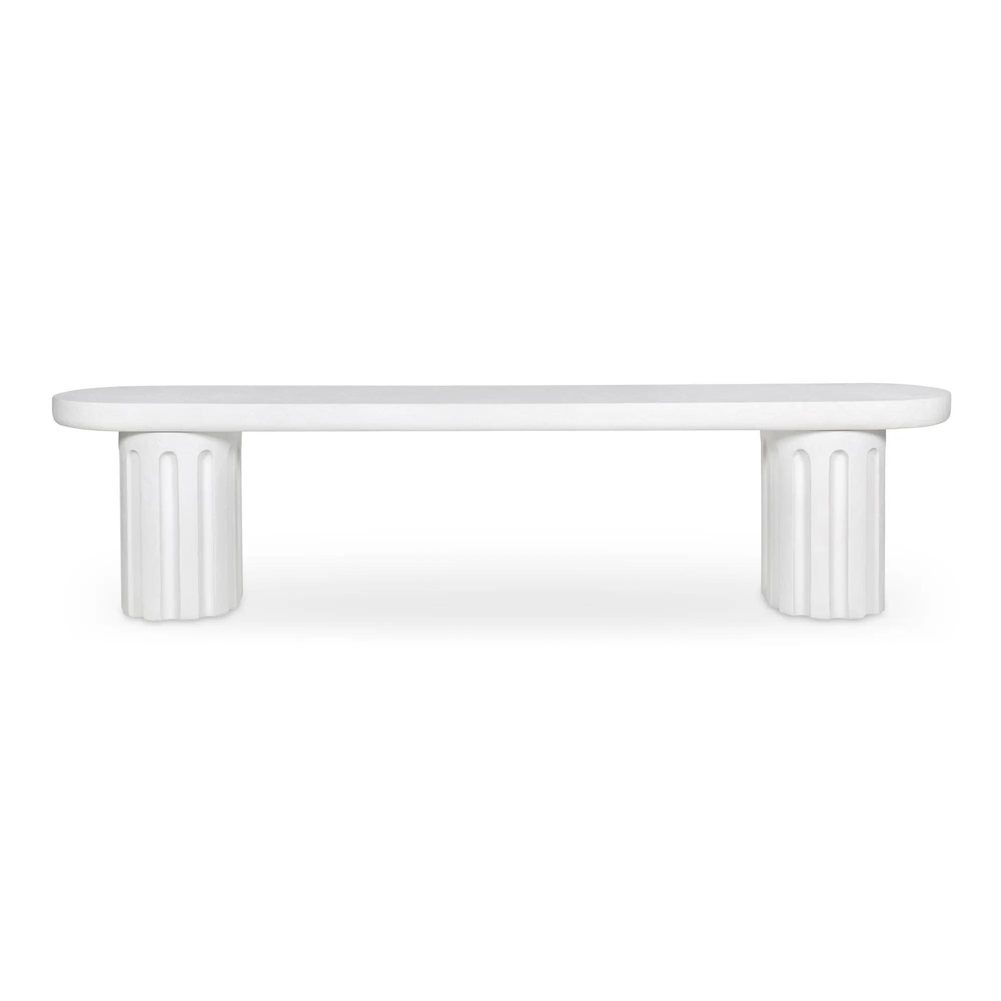 Eris Outdoor Dining Bench White