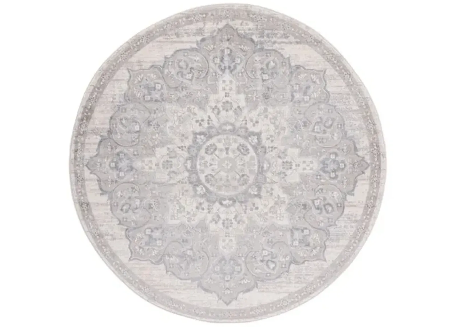 Brentwood 802 Ivory / Beige 6'-7" X 6'-7" Round Round Powerloomed Rug