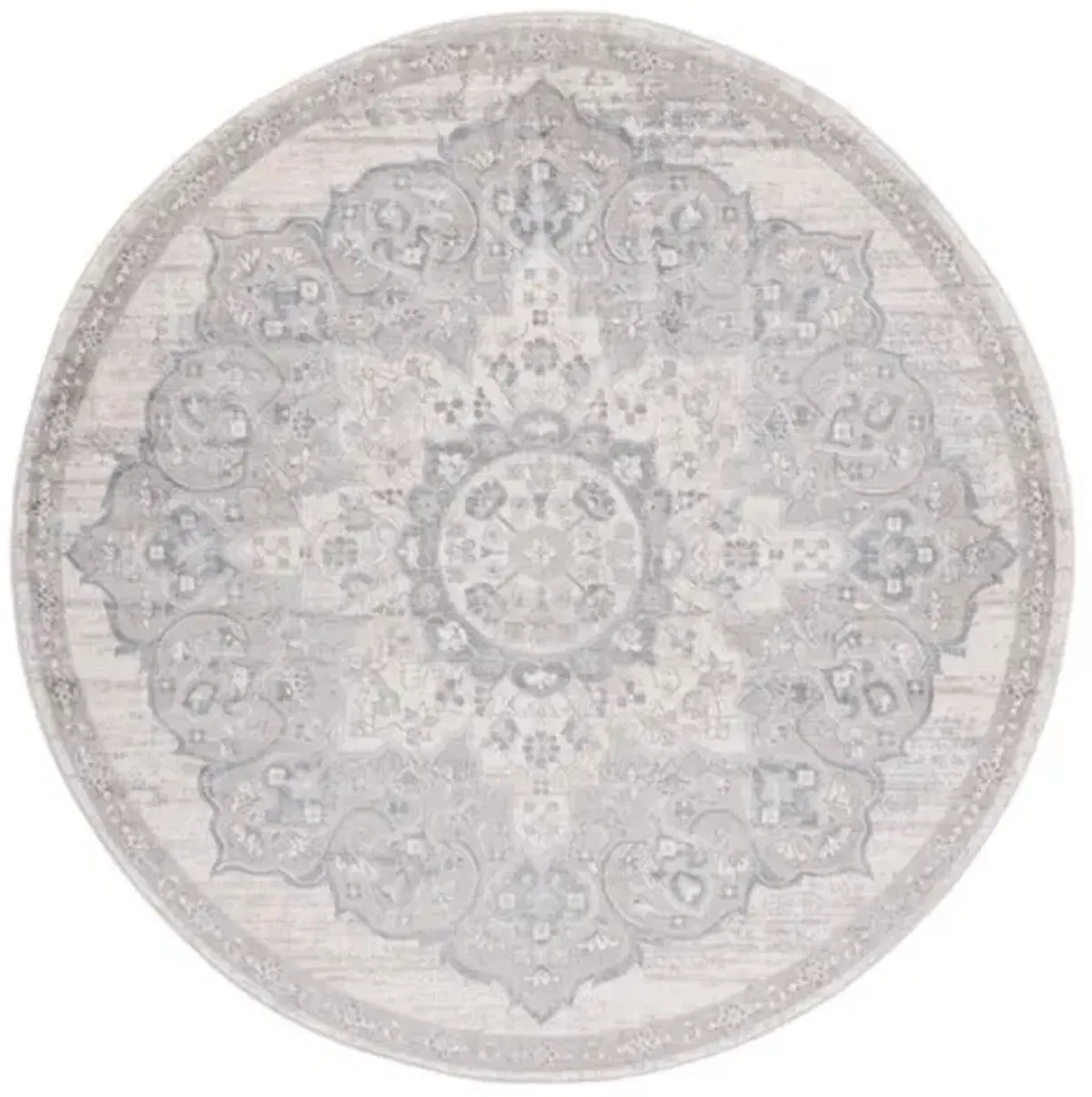 Brentwood 802 Ivory / Beige 6'-7" X 6'-7" Round Round Powerloomed Rug