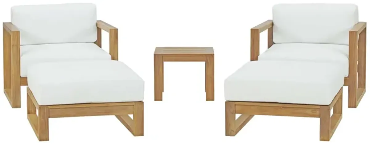 Upland 5 Piece Outdoor Patio Teak Set