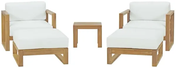 Upland 5 Piece Outdoor Patio Teak Set