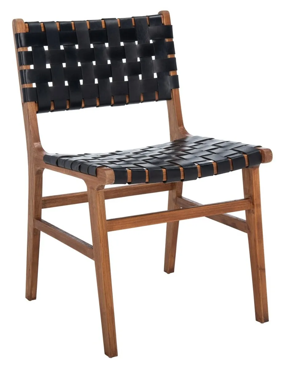 TAIKA WOVEN LEATHER DINING CHAIR - Set of 2